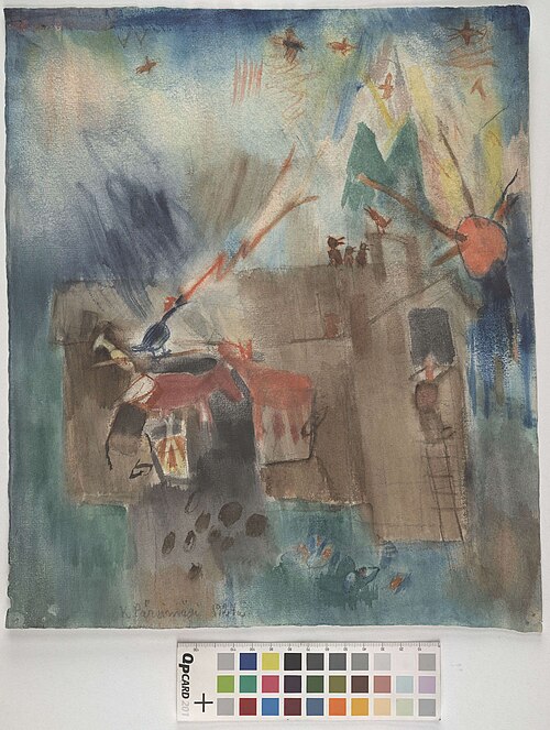 Kompositsioon lindudega, 1924, Karl Pärsimägi
