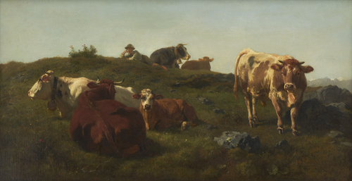 Boy Herding Cows, 1873, Karl Roux