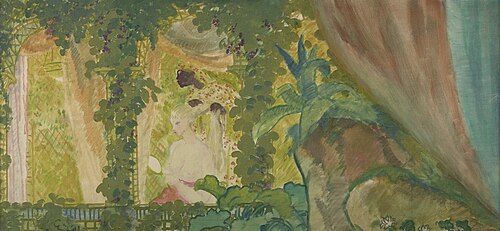 Frau bei Toilette in Veranda, 1911, Karl Walser