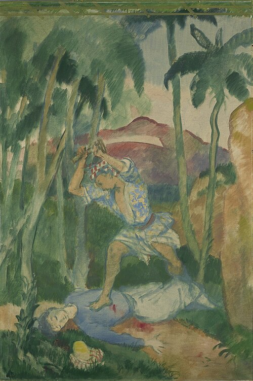 Mann mit Schwert Frau erschlagend, 1911, Karl Walser