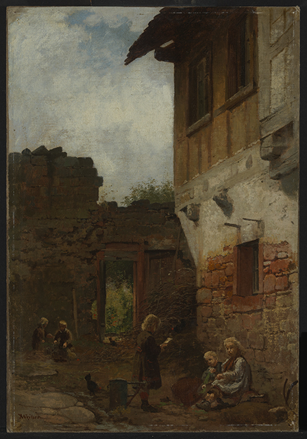 Blick in den Hof eines Bauernhauses, , Karl Weysser