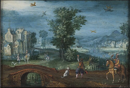 Landscape with Falconers, 1628, Mattheus Molanus
