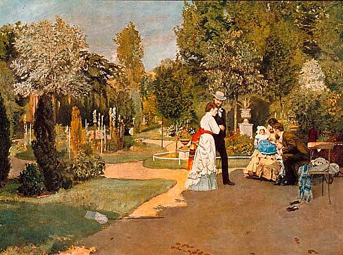 Gesellschaft im Park, 1873, Ernst Carl Friedrich te Peerdt