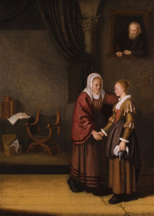 The pregnant daughter, 1650, Abraham de Pape