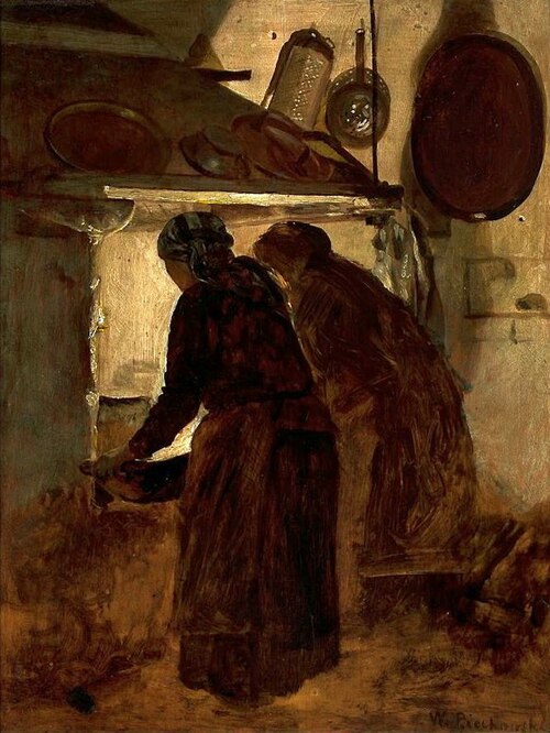 Women at the stove., 1888, Wojciech Piechowski