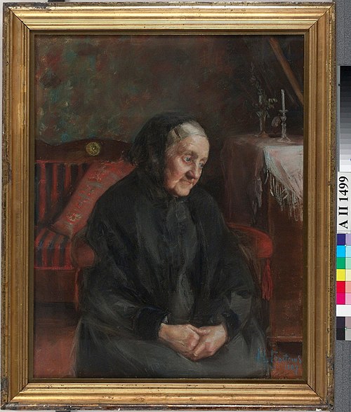 Grandmother, Portrait of Mrs. Augusta Frosterus (née Norling), 1887, Hanna Frosterus-Segerstråle