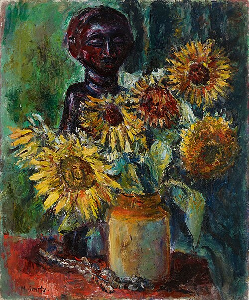 Sun Flowers and a Female Figure, 1914, Meri Genetz