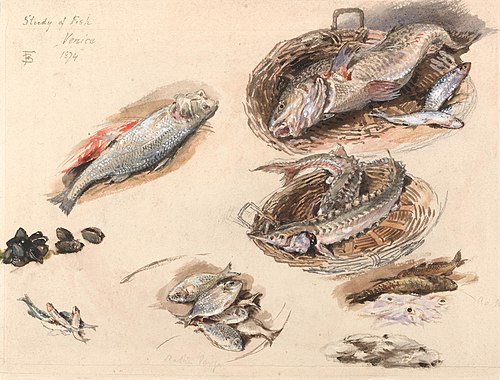 Study of Fish, Venice, 1874, Myles Birket Foster