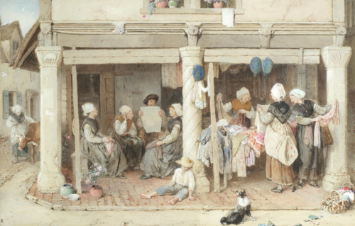 A shop at Dol, , Myles Birket Foster