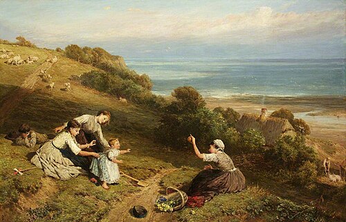 Landscape: The Girl with the Orange, 1875, Myles Birket Foster