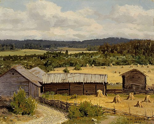 Rågåker ; Sommarlandskap, 1882, Kasper Järnefelt