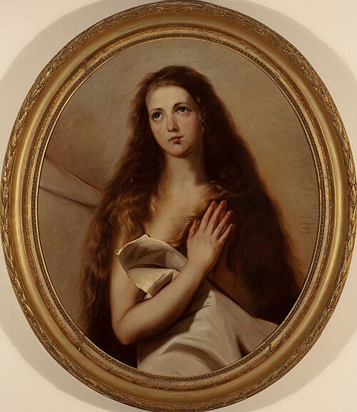 Heliga Maria af Egypten, kopia (inv.kirjassa viivatty yli ja muutettu: P. Agnes), 1868, Victorine Nordenswan