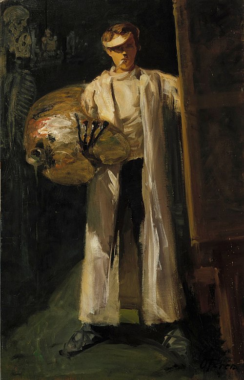 Self-Portrait in Electric Light, 1914, Oscar Parviainen