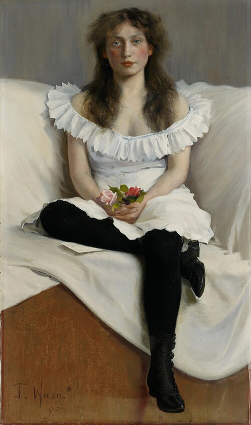 Portrait of a Young Woman in White, 1893, Torsten Wasastjerna