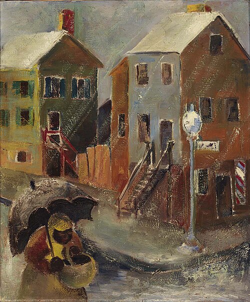 Georgetown Corner in the Rain, 1934, Bernice Cross