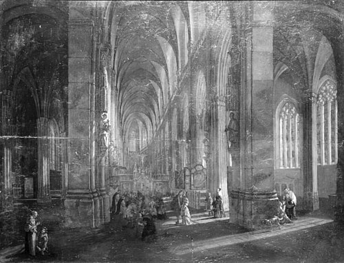 Interior of a Gothic Church, 1672, Rutger von Langerfeld