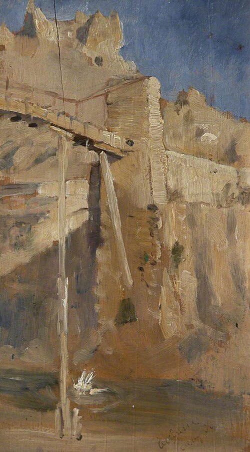 Ravine and Bridge, Spain, 1885, Norman Garstin