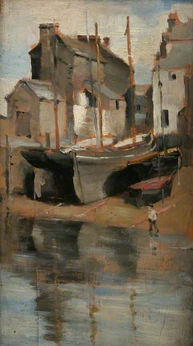 Houses and Boats, Newlyn, , Norman Garstin