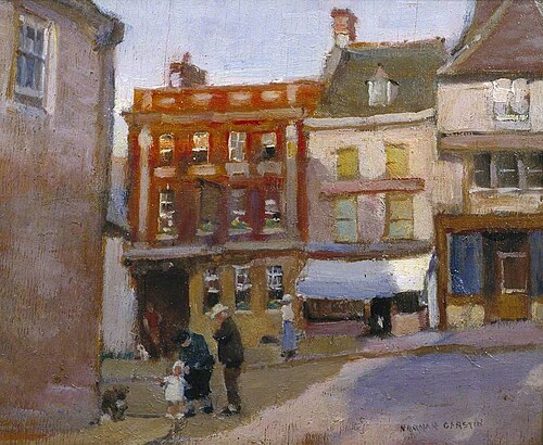 The Bull Hotel, Burford, 1916, Norman Garstin