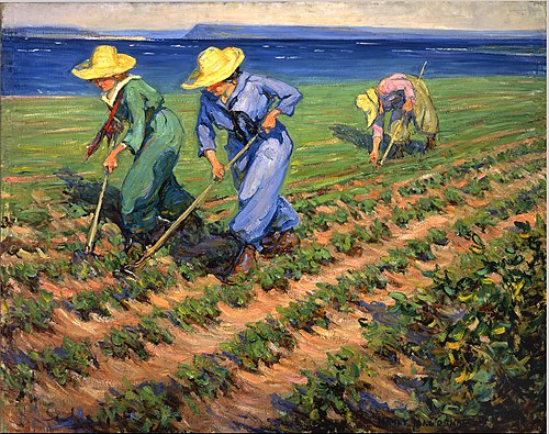 Land Girls Hoeing, 1918, Manly Edward MacDonald