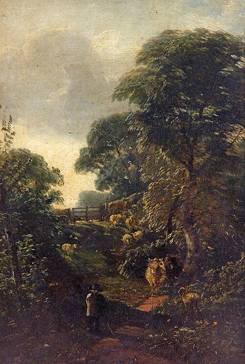 Landscape with Figure and Cows, , William Williams