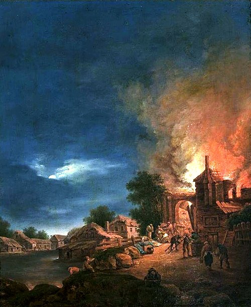 Fire of the town during the summer., 1849, Kazimierz Żwan