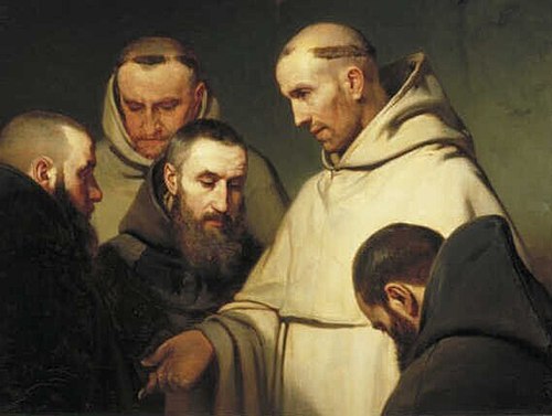 Five Monks in Religious Exchange of Ideas, 1829, Willem Hendrik Schmidt
