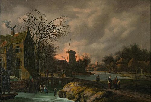 Winters rivierlandschap, 1816, Christoffel Frederik Franck