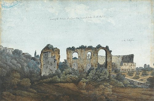 The Claudian Aqueduct and Colosseum, 1778, Thomas Jones