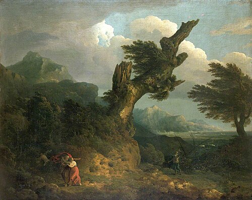 A Storm – Prospero, Miranda and Caliban Spy, 1778, Thomas Jones