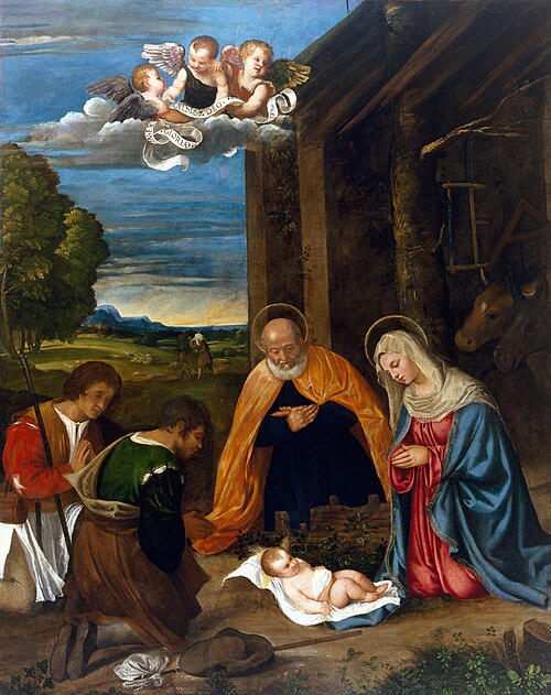 The Nativity with Shepherds, 1522, Francesco Vecellio
