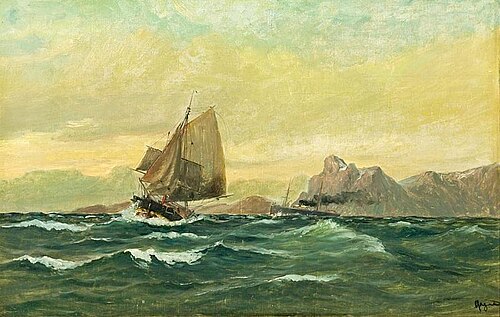 Paysage maritime avec formations rocheuses, , Martin Aagaard