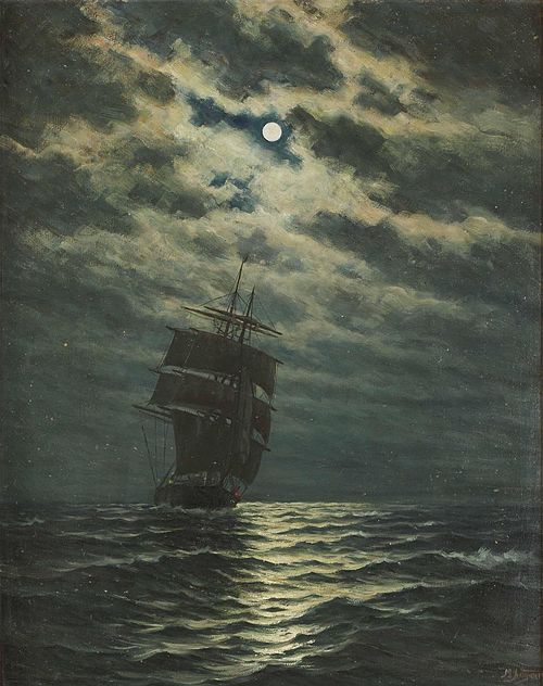 Navire au clair de lune, , Martin Aagaard