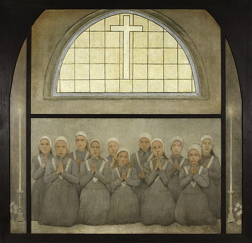 La chapelle : Les orphelines, 1901, Fernand Pelez