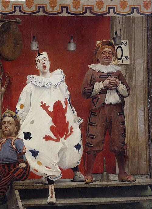 Grimaces et misère - Les Saltimbanques (clown blanc et bonisseur), 1888, Fernand Pelez