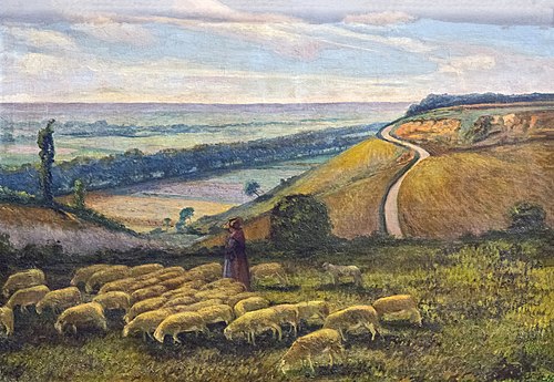 Bergère au milieu de son troupeau, 1882, François Gauzi