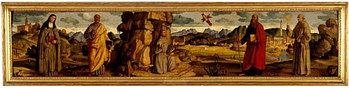 Saint Francis of Assisi receives the stigmata, 1518, Marcello Fogolino