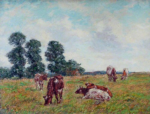 Meadow Scene with Cattle and Trees, , James Charles