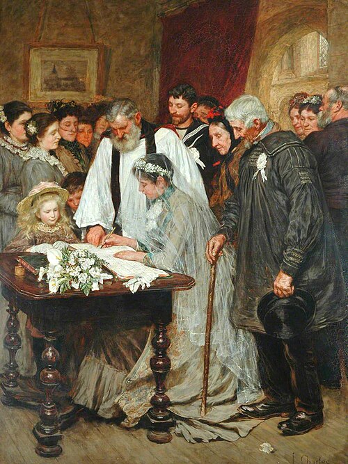 Signing the Marriage Register, , James Charles