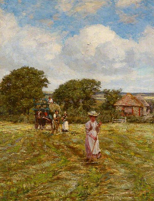 A Woman Hayraking, 1878, James Charles