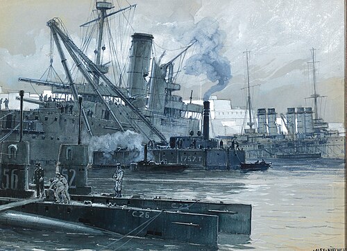 Near the Dardanelles, English and French war ships in the harbour of Malta, 1939, Alexander Kircher