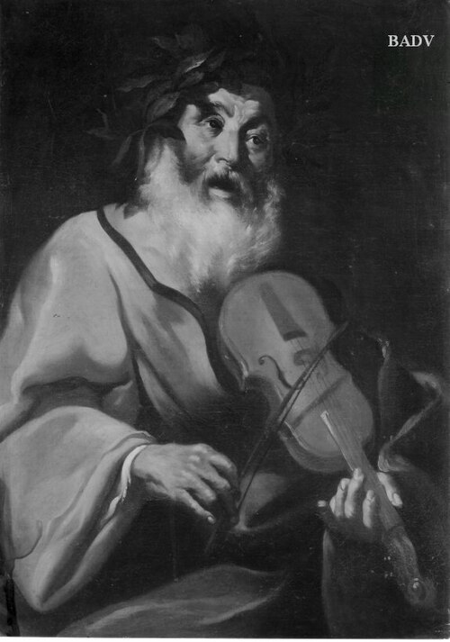Homer mit Lorbeerkranz und Geige, 1646, Giacinto Brandi