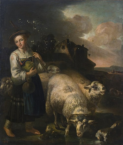 Shepherdess with her Sheep, 1700, Giacinto Brandi