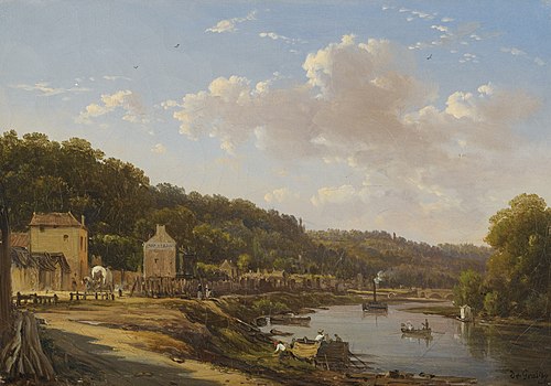 Une vue de la Seine et des coteaux de Suresnes, 1850, Victor de Grailly