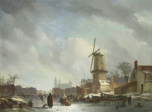 Canal gelé, 1830, Abraham Johannes Couwenberg