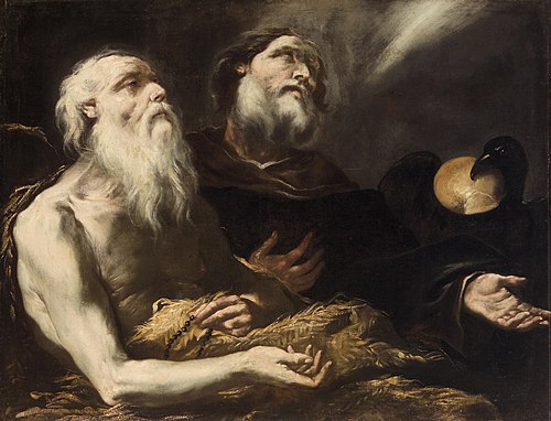 Die Einsiedler Paulus und Antonius mit dem Raben, , Guillaume Courtois