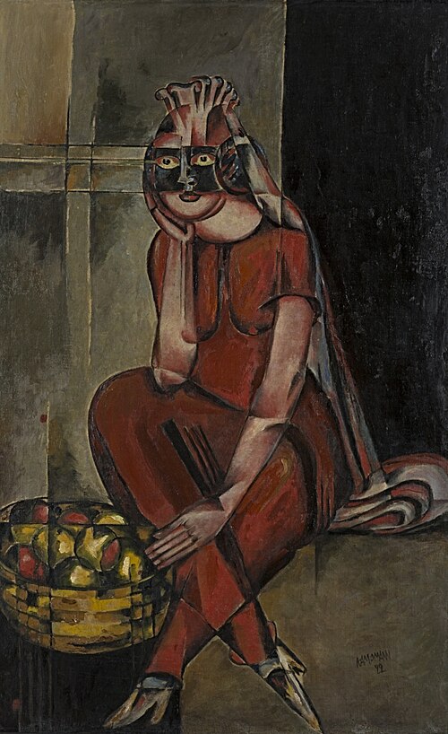 Mädchen mit Maske, 1922, Walter Kampmann