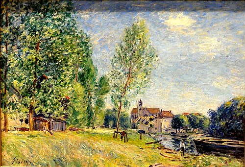 Moret, le chantier naval à Matrat, 1882, Alfred Sisley
