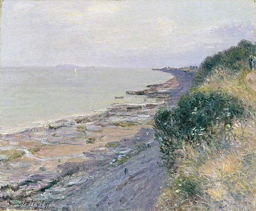 The Cliff at Penarth, Evening, Low Tide, 1897, Alfred Sisley