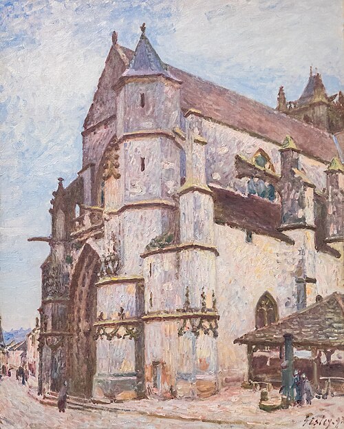 L'Église de Moret, temps pluvieux le matin, 1893, Alfred Sisley
